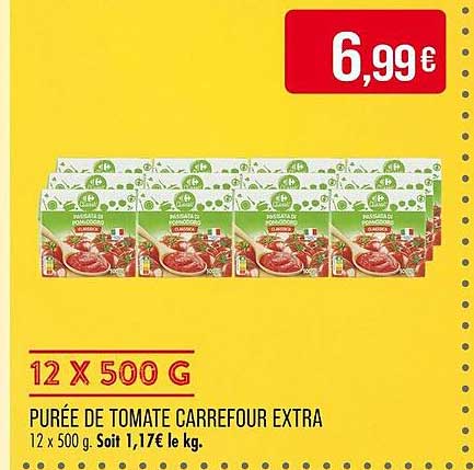 Purée de tomate Carrefour Extra