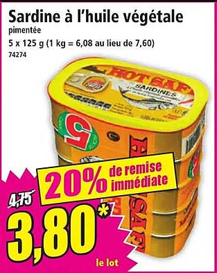 Sardine à l’huile végétale pimentée