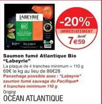 Saumon fumé Atlantique Bio "Labeyrie"
