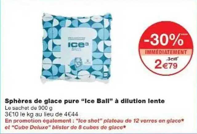Sphères de glace pure "Ice Ball" à dilution lente