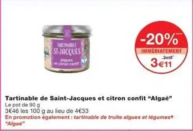 Tartinable de Saint-Jacques et citron confit "Algaé"