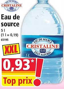 Top prix ! Eau de source Cristaline 5L