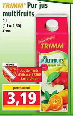 TRIMM® Pur jus multifruits