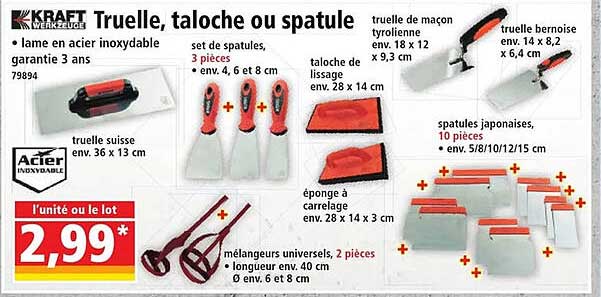 Truelle, taloche ou spatule