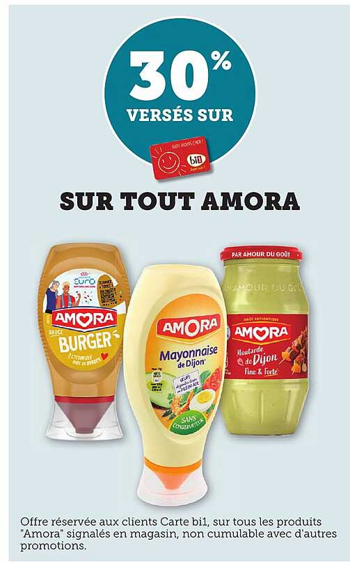 30% VERSÉS SUR SUR TOUT AMORA