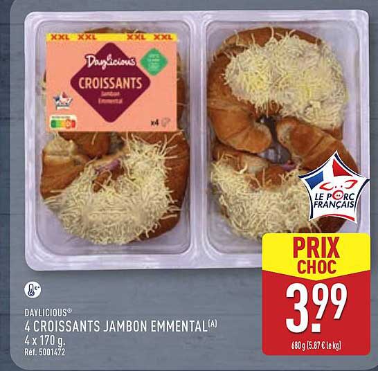 4 CROISSANTS JAMBON EMMENTAL