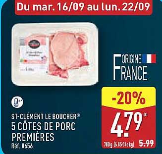 5 CÔTES DE PORC PREMIÈRES