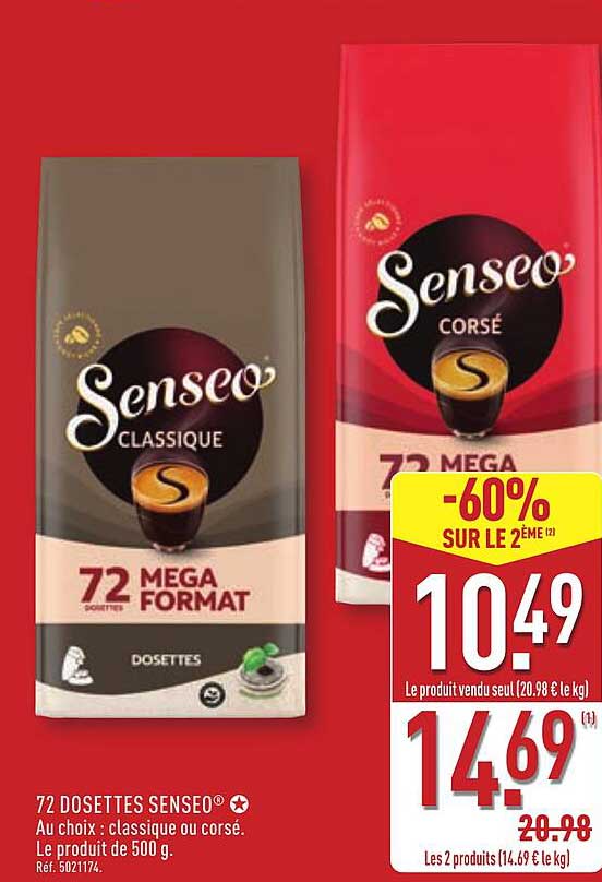 72 DOSSETTES SENSEO®