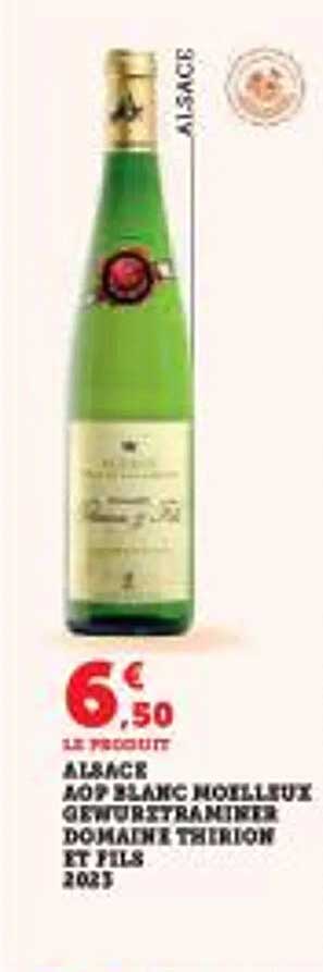 ALSACE AOP BLANC MOELLEUX GEWURZTRAMINER DOMAINE THERION ET FILS