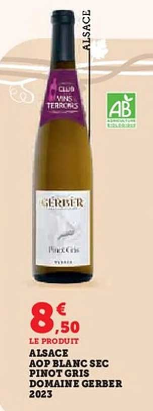 ALSACE AOP BLANC SEC PINOT GRIS DOMAINE GERBER 2023
