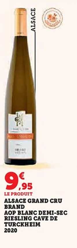 ALSACE GRAND CRU BRAND AOP BLANC DEMI-SEC RIESLING CAVE DE TURCKHEIM 2020