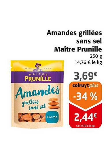 Amandes grillées sans sel Maître Prunille