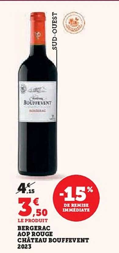 BERGERAC AOP ROUGE CHÂTEAU BOUFFEVENT 2023