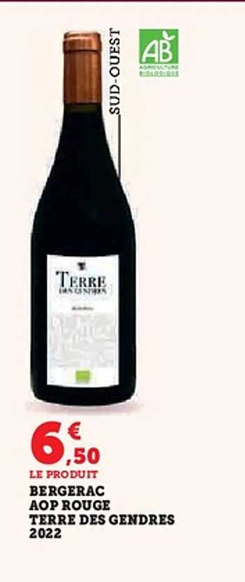 BERGERAC AOP ROUGE TERRE DES GENDRES 2022