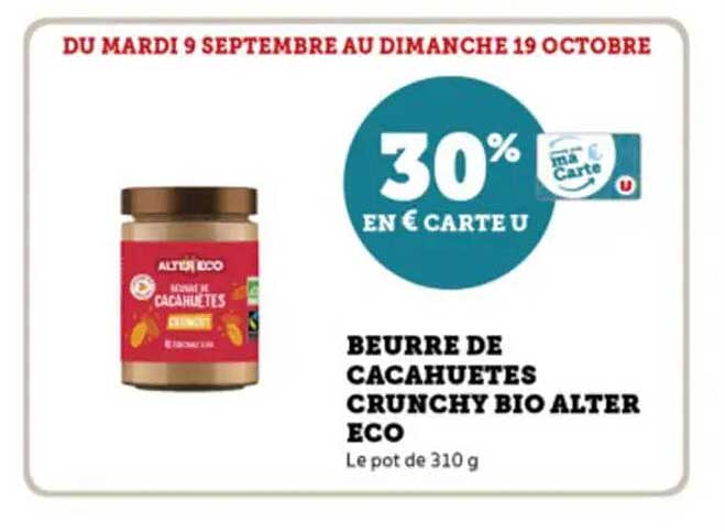 BEURRE DE CACAHUETES CRUNCHY BIO ALTER ECO