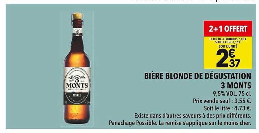 BIÈRE BLONDE DE DÉGUSTATION 3 MONTS