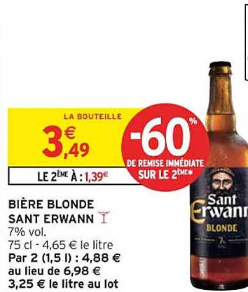 BIÈRE BLONDE SANT ERWANN