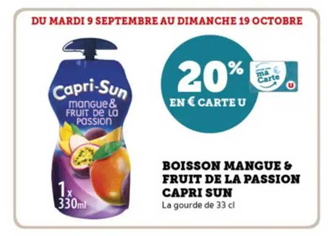 BOISSON MANGUE & FRUIT DE LA PASSION CAPRI SUN