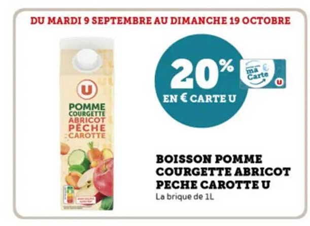 BOISSON POMME COURGETTE ABRICOT PECHE CAROTTE U
