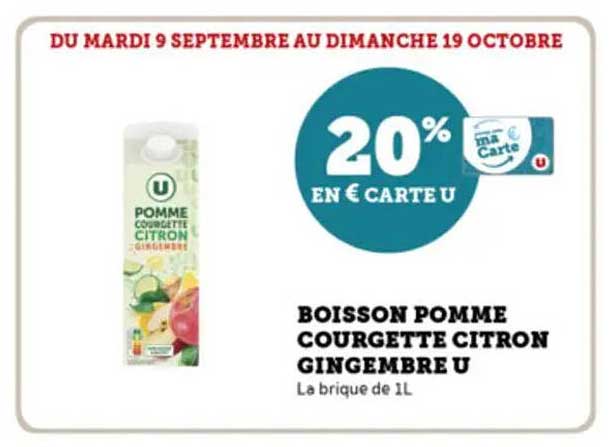 BOISSON POMME COURGETTE CITRON GINGEMBRE U