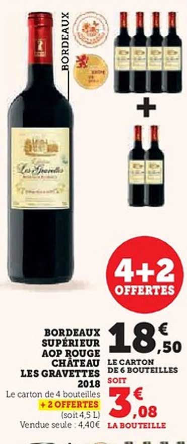 BORDEAUX SUPÉRIEUR AOP ROUGE CHÂTEAU LES GRAVETTES 2018
