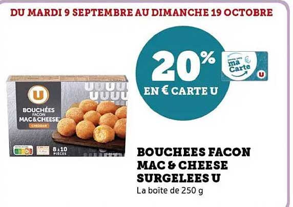 BOUCHÉES FAÇON MAC & CHEESE SURGELÉES U