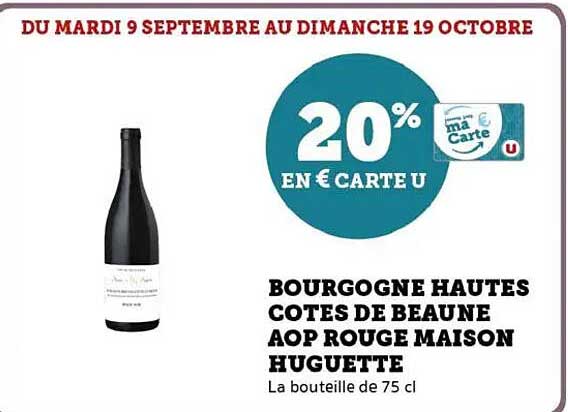 Bourgogne Hautes Cotes de Beaune AOP Rouge Maison Huguette