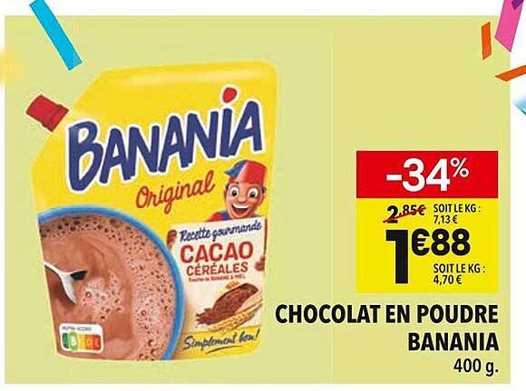 CHOCOLAT EN POUDRE BANANIA