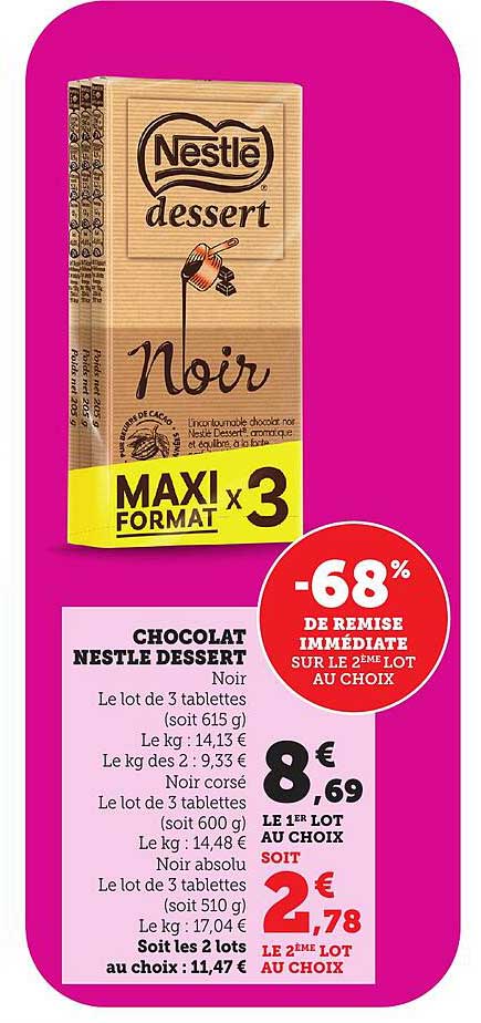 Chocolat NESTLÉ DESSERT Noir
