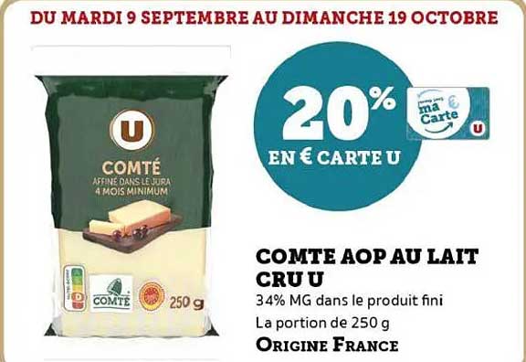 COMTÉ AOP AU LAIT CRU U