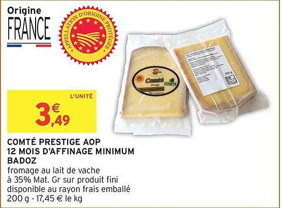 COMTÉ PRESTIGE AOP 12 MOIS D'AFFINAGE MINIMUM BADOZ