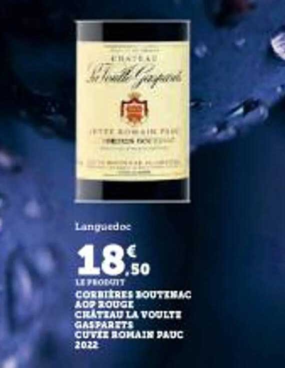 Corrbières Boutenac AOP Rouge Château La Voulte Gasparets Cuvée Romain Pauc 2022