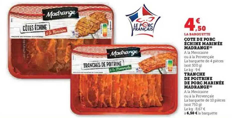 COTE DE PORC ÉCHINE MARINÉE MADRANGE®