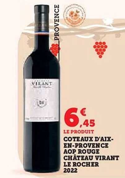 Coteaux d'Aix-en-Provence AOP Rouge Château Virant Le Rocher 2022