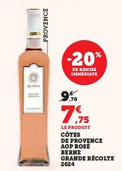 COTEAUX DE PROVENCE AOP ROSÉ BERNE GRANDE RÉCOLTE 2024