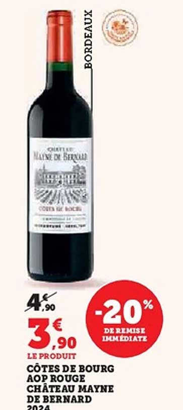Côtes de Bourg AOP Rouge Château Mayne de Bernard 2024