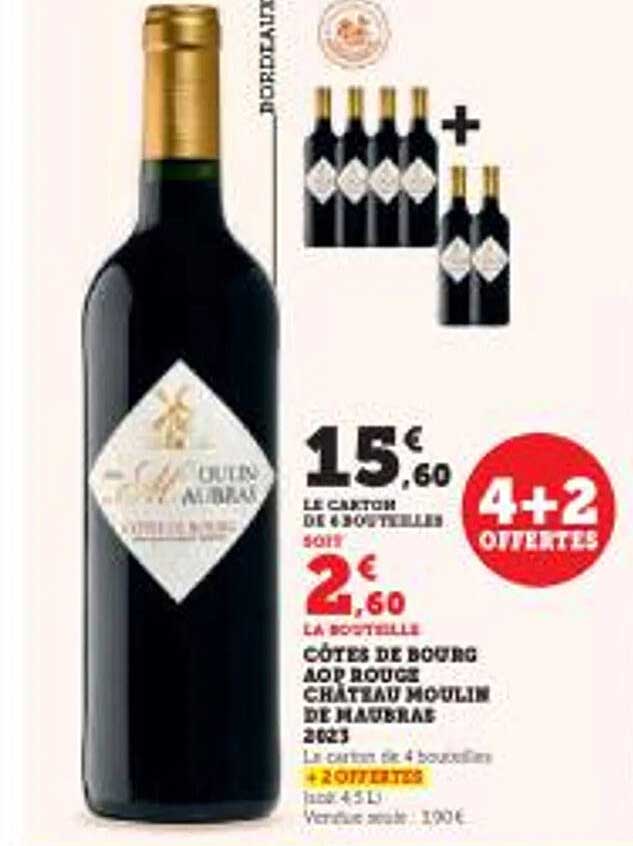 CÔTES DE BOURG AOP ROUGE CHÂTEAU MOULIN DE MAUBRAS 2023