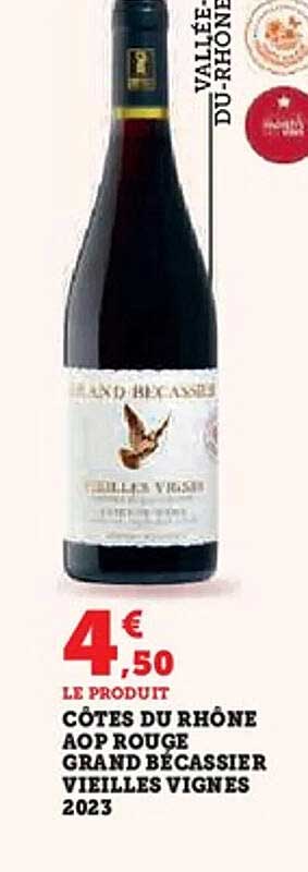 CÔTES DU RHÔNE AOP ROUGE GRAND BÉCASSIER VIEILLES VIGNES 2023