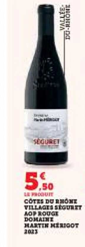 CÔTES DU RHÔNE VILLAGES SÉGURET AOP ROUGE DOMAINE MARTIN HÉRÉGOT 2023