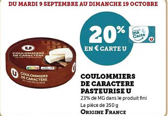 COULOMMIERS DE CARACTERE PASTEURISE U
