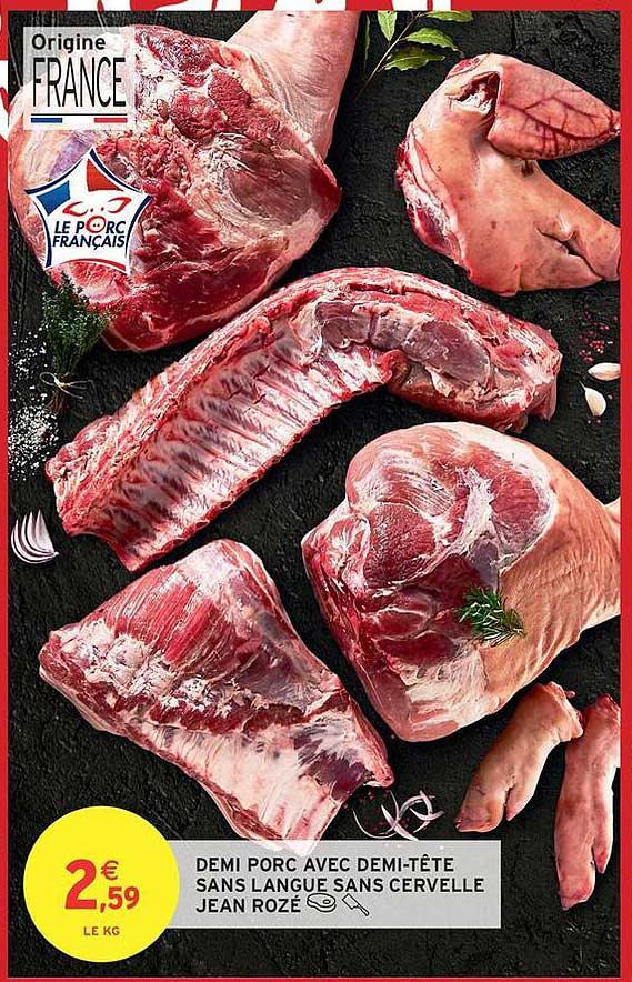 DEMI PORC AVEC DEMI-TÊTE SANS LANGUE SANS CERVELLE JEAN ROZÉ