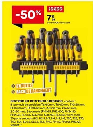 DESTROC KIT DE 37 OUTILS DESTROC