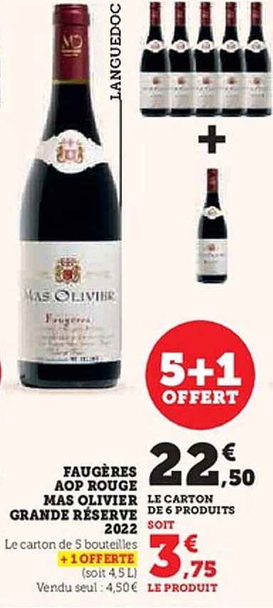 FAUGÈRES AOP ROUGE MAS OLIVIER GRANDE RÉSERVE 2022