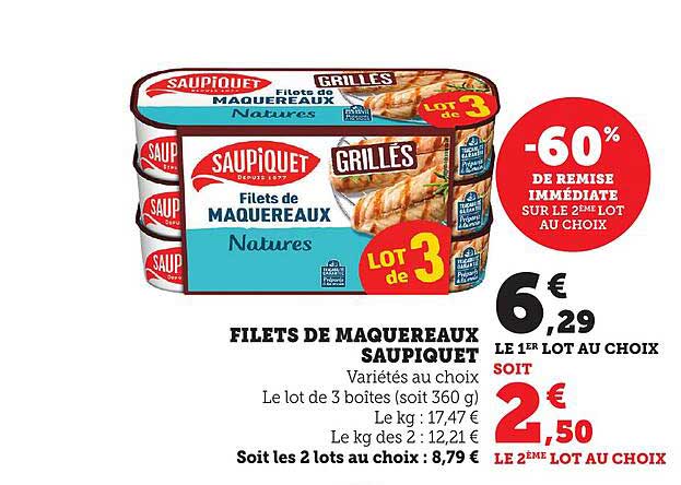 FILETS DE MAQUEREAUX SAUPIQUET