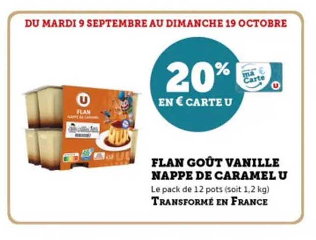 FLAN GOÛT VANILLE NAPPE DE CARAMEL U