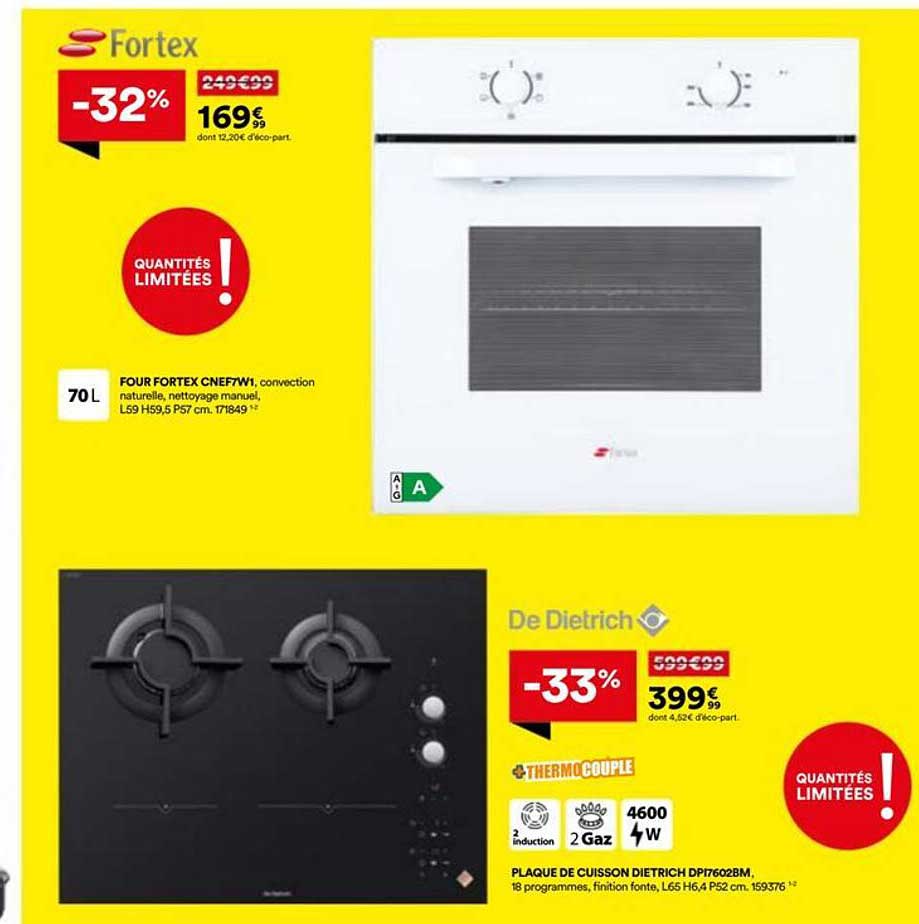 FOUR FORTEX CNEF7W1, convection naturelle, nettoyage manuel