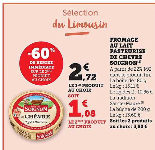 FROMAGE AU LAIT PASTEURIZE DE CHEVRE SOIGNON