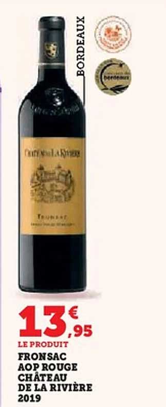 FRONSAC AOP ROUGE CHÂTEAU DE LA RIVIÈRE 2019