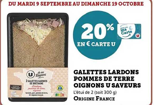 Gallettes Lardons Pommes de Terre Oignons U Saveurs