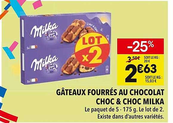 GÂTEAUX FOURRÉS AU CHOCOLAT CHOC & CHOC MILKA